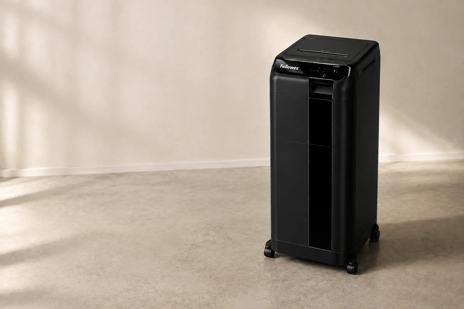 Иллюстрация напольного уничтожителя Fellowes AutoMax